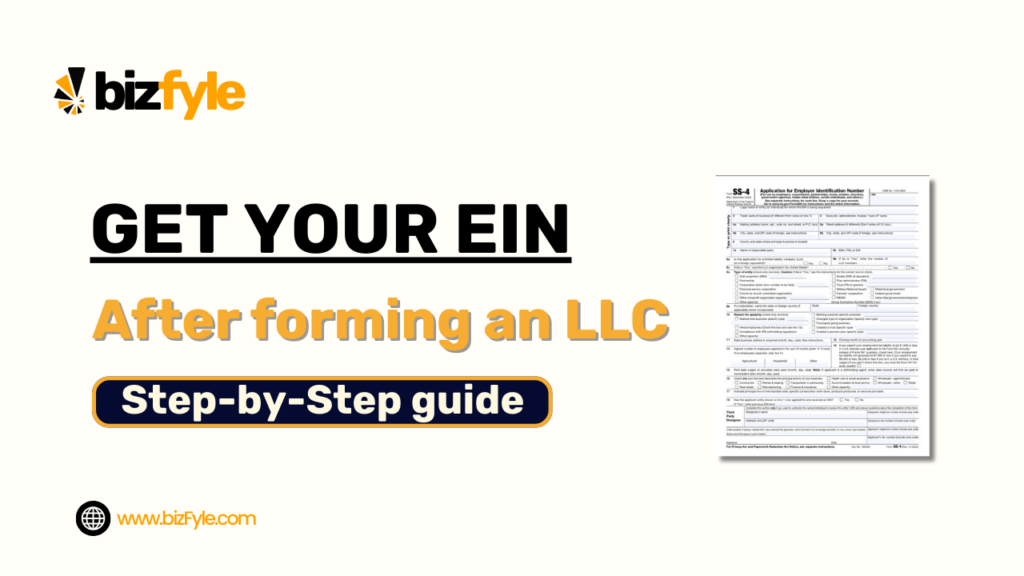 an SS-4 form used to aplly EIN and text saying GEt your EIN