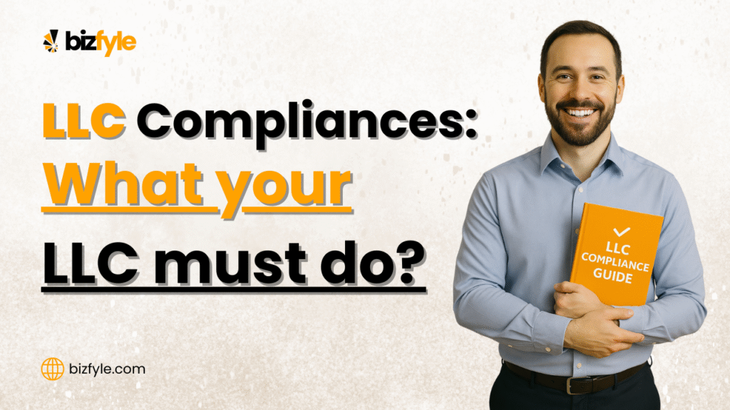 A person with an LLC Compliance guidebook telling clients what your LLC must do