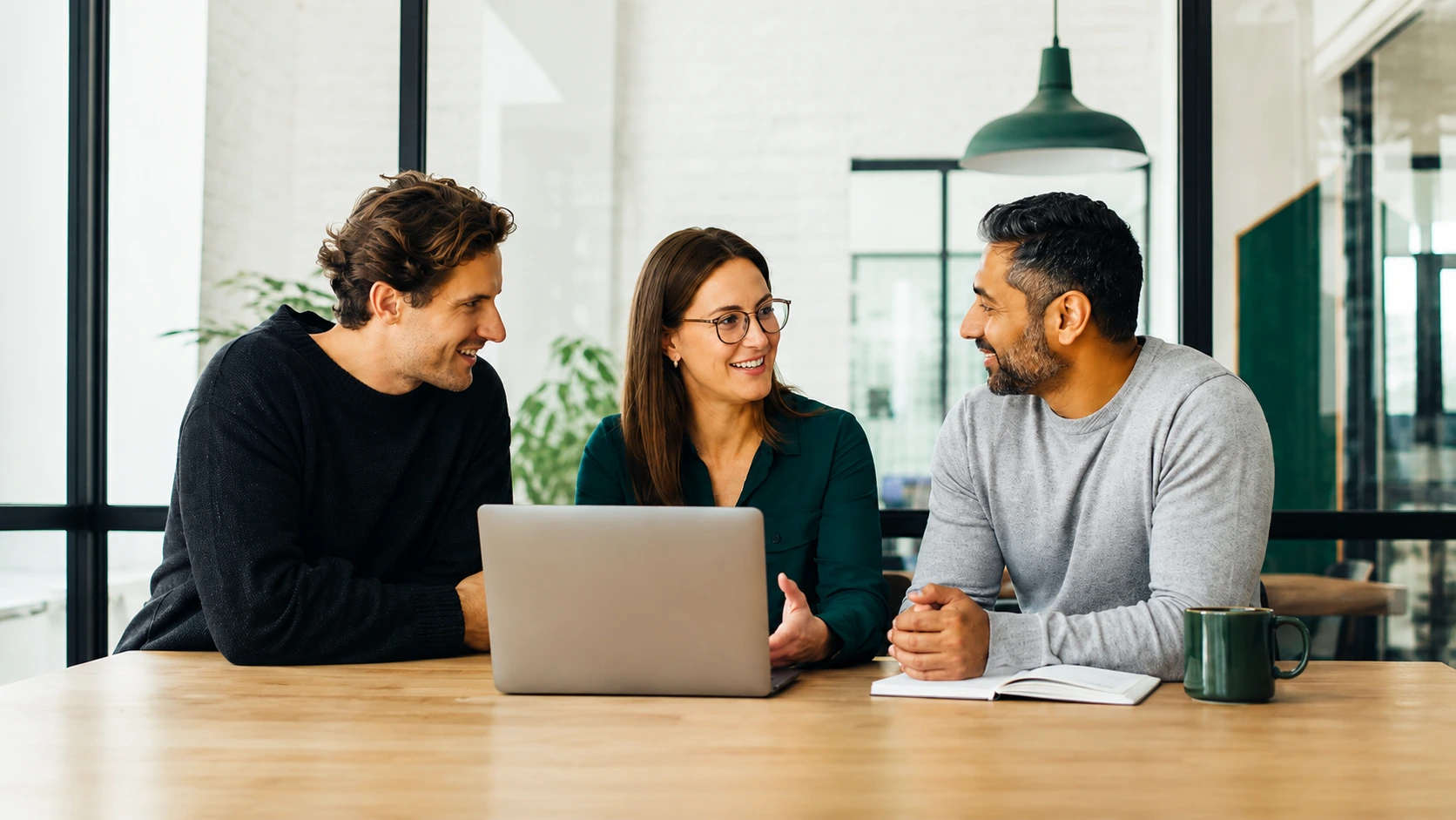 Business team reviewing clear financial results